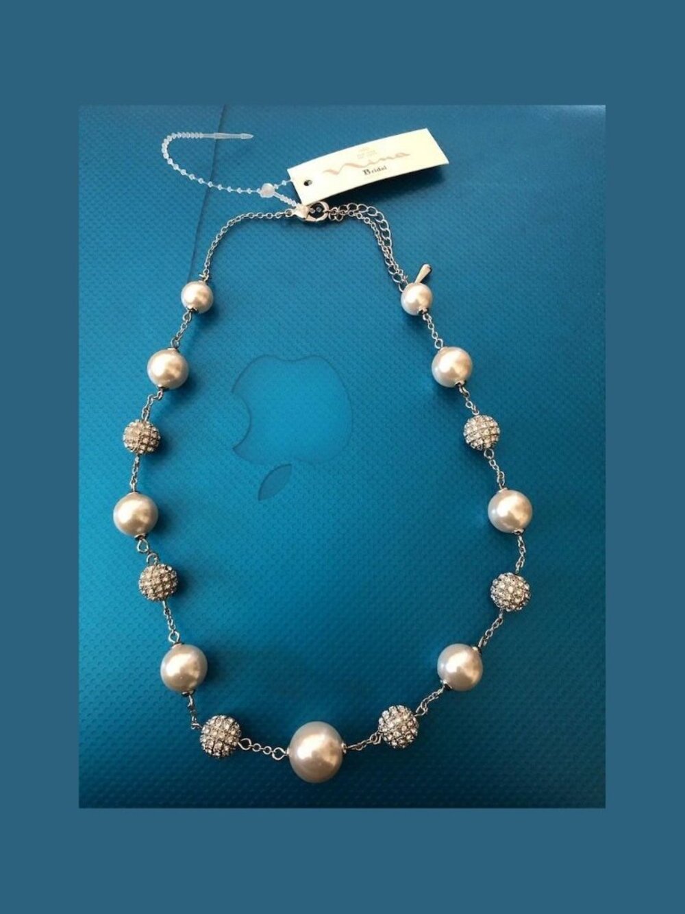 Nina Bridal MaryBeth Glass Pearl & Czech Crystal NECKLACE Designer Gift NEW